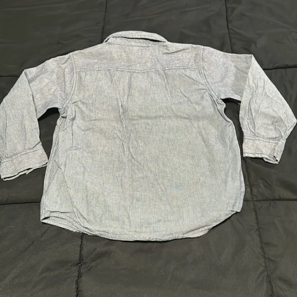 Gymboree Boys Blue/white stripe button down. Size S(5-6)